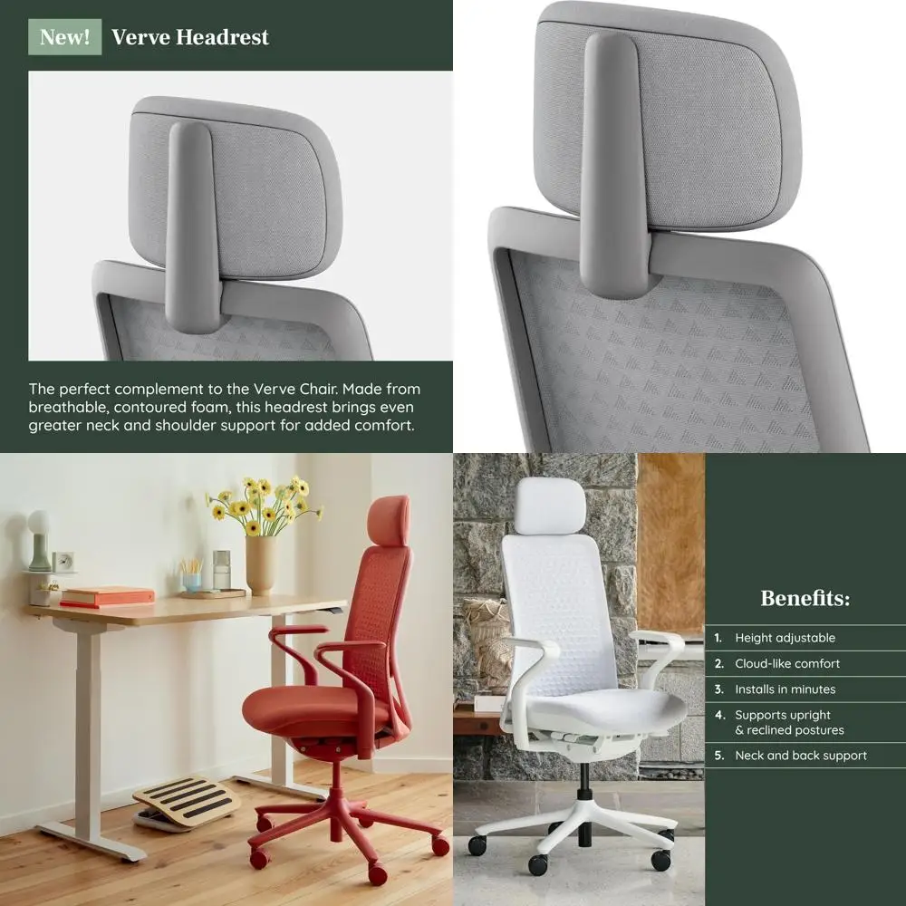 

Улучшите свой стул Verve с помощью настраиваемого подголовника для максимального комфорта и поддержки - издание Lunar Edition