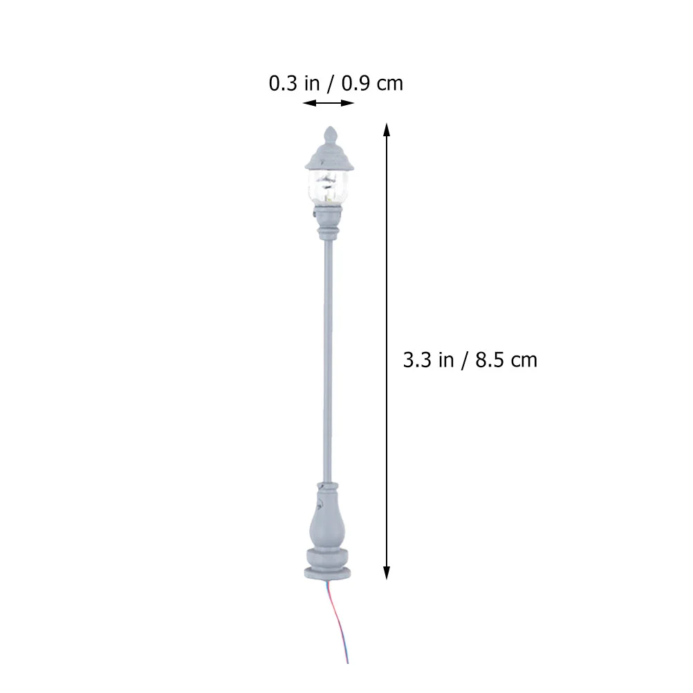 8 Uds modelo de luz de jardín accesorios de casa en miniatura lámpara de calle de pueblo decoración de linterna de acero inoxidable más Abs para bricolaje