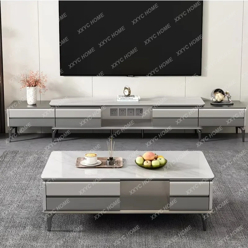 XXAesthetic Modern Tv Stand Retractable Wood High EndTv Stand Mount Media Cabinet Mobili Per La Casa Home Furniture