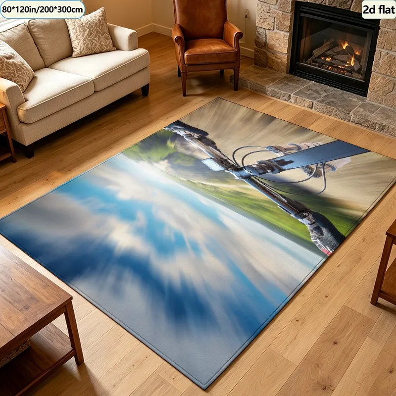 1 Piece of Dynamic Outdoor Landscape Print Carpet, Stylish Decorative Floor Carpet, Suitable for Home Interior Decoration