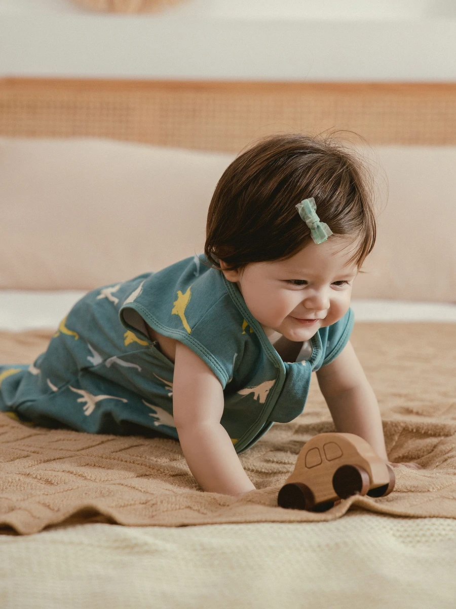 كيس نوم بقاع مستدير من القطن الخالص للربيع والصيف لحاف خفيف الوزن مضاد للركل لحماية البطن أثناء النوم