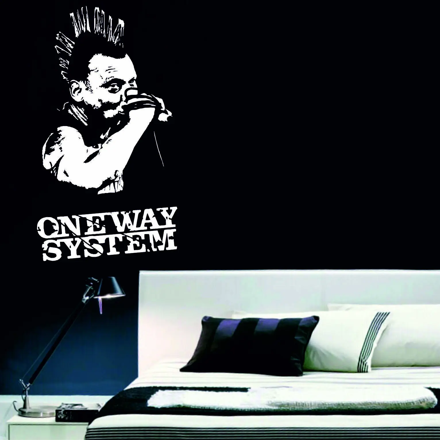 Punk One Way System in Matt     removable Wall Sticker Art  Bedroom Decal Mural   Decor self-adhesive