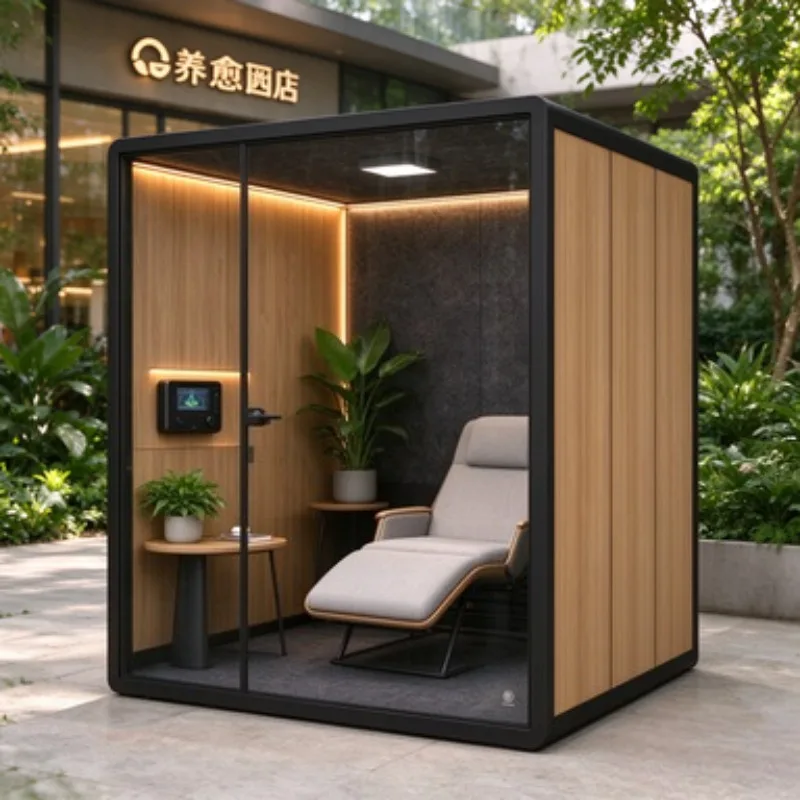 Modern Six Person Mobile Silent Cabin Smart Live Broadcast Room Sound Proof Office Pod Mini Easy to Disassemble Silent Booth