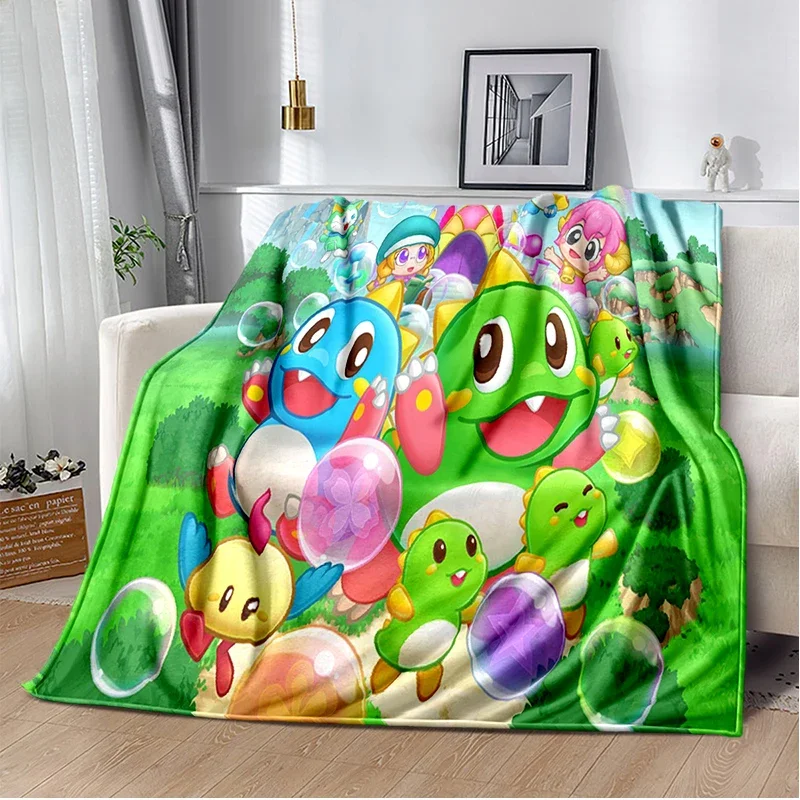 Cartoon Blanket Sofa Winter P-Puzzle B-Bobble Warm Bed Fleece Custom Nap Home Fluffy Soft Blankets King Size Microfiber Bedding