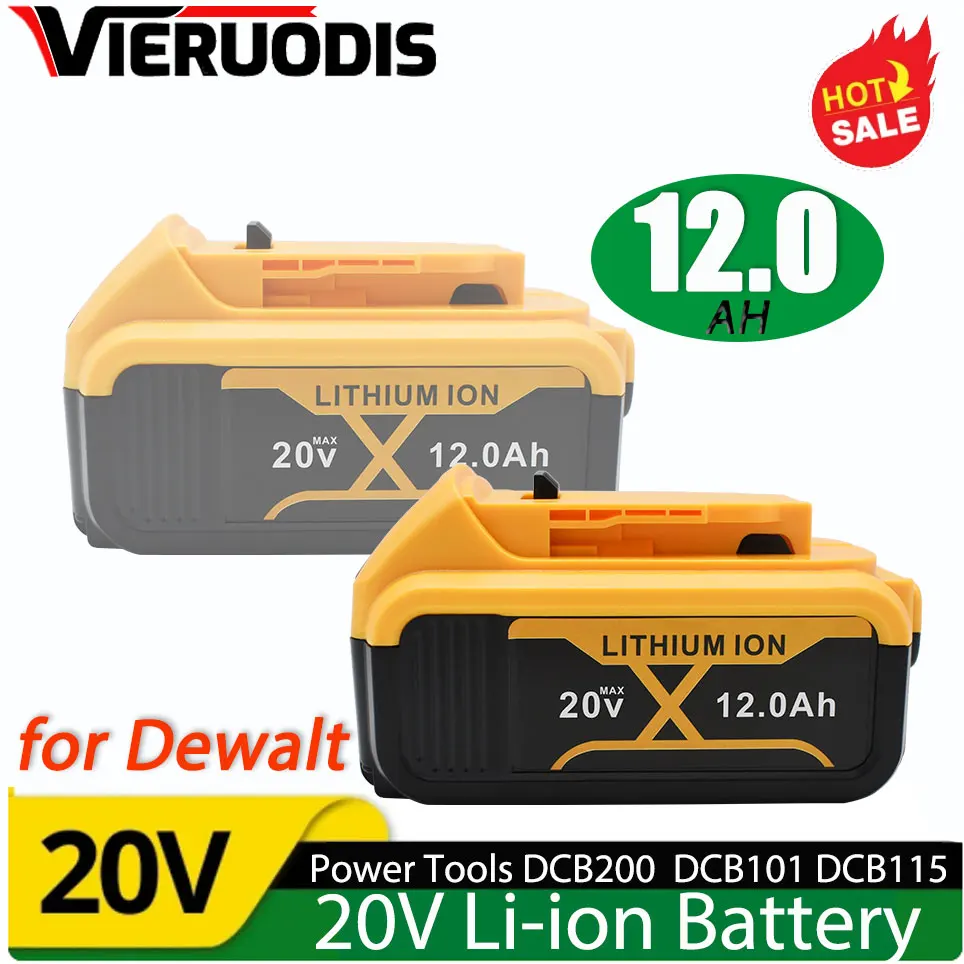 20V 12.0Ah DCB200 rechargeable Li-ion Battery， for dewei MAX DCB205 DCB201 DCB203 power tool Batteries