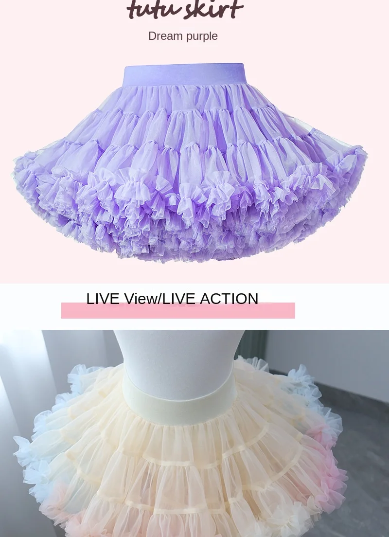 HEIßER Upgrade Mädchen Tüll Rock Baby Kinder Tutu Pettiskirt Rock Kinder Flauschigen Ballett Rock Party Prinzessin Mädchen Kleidung B022 – Detail 21
