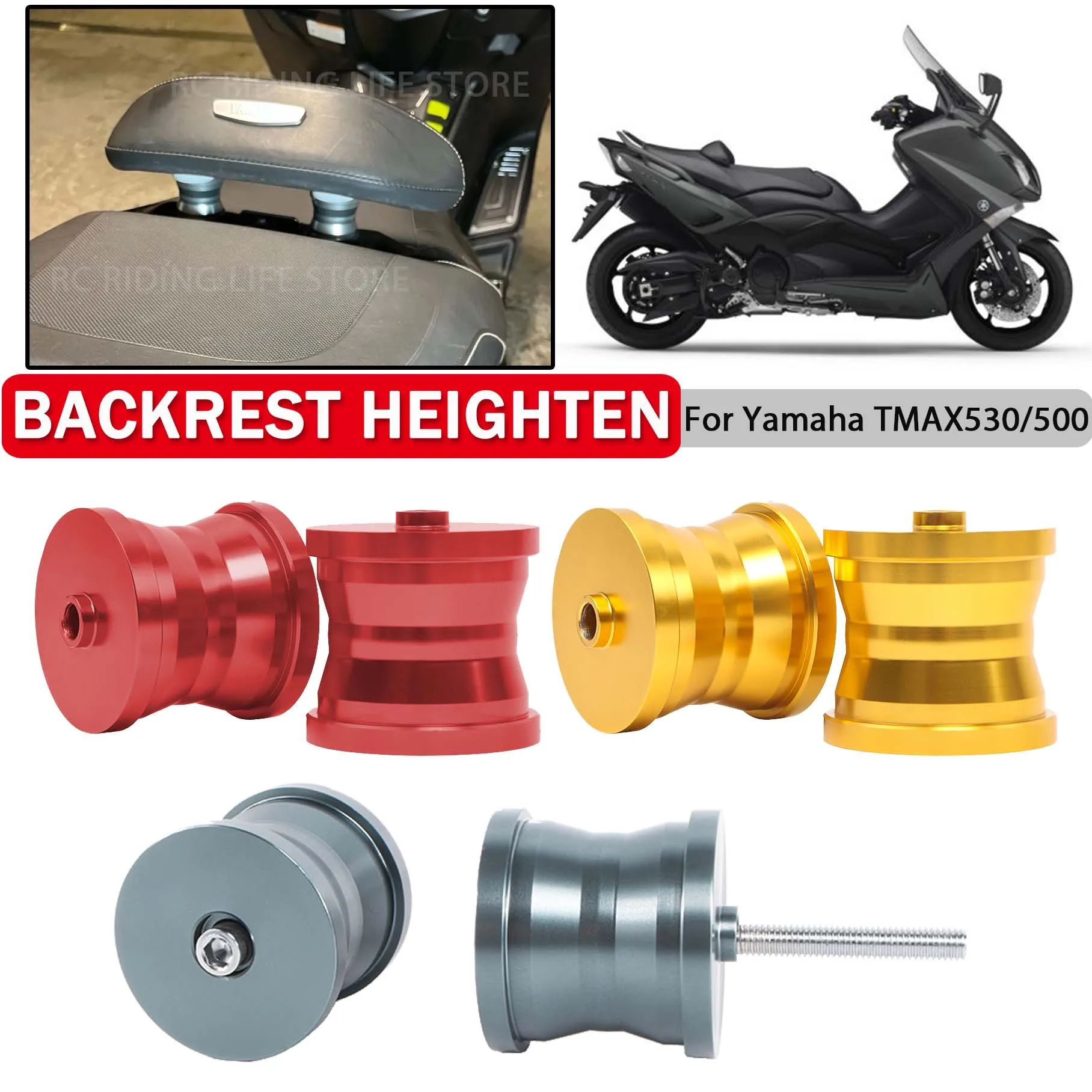 

Motorcycle Rear Backrest Seat Passenger Heighten For Yamaha TMAX530 TMAX500 TMAX T-MAX 530 500 Xmax 300 150 Small Cushion Raised