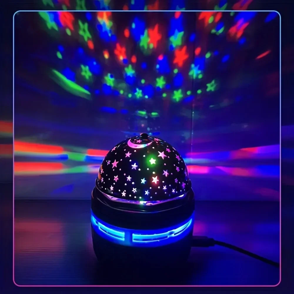 1/3PCS LED Starry Night Light Remote Control Rotating Star moon Projection Lamp USB Plug-in Magic Ball Stage Atmosphere Decor