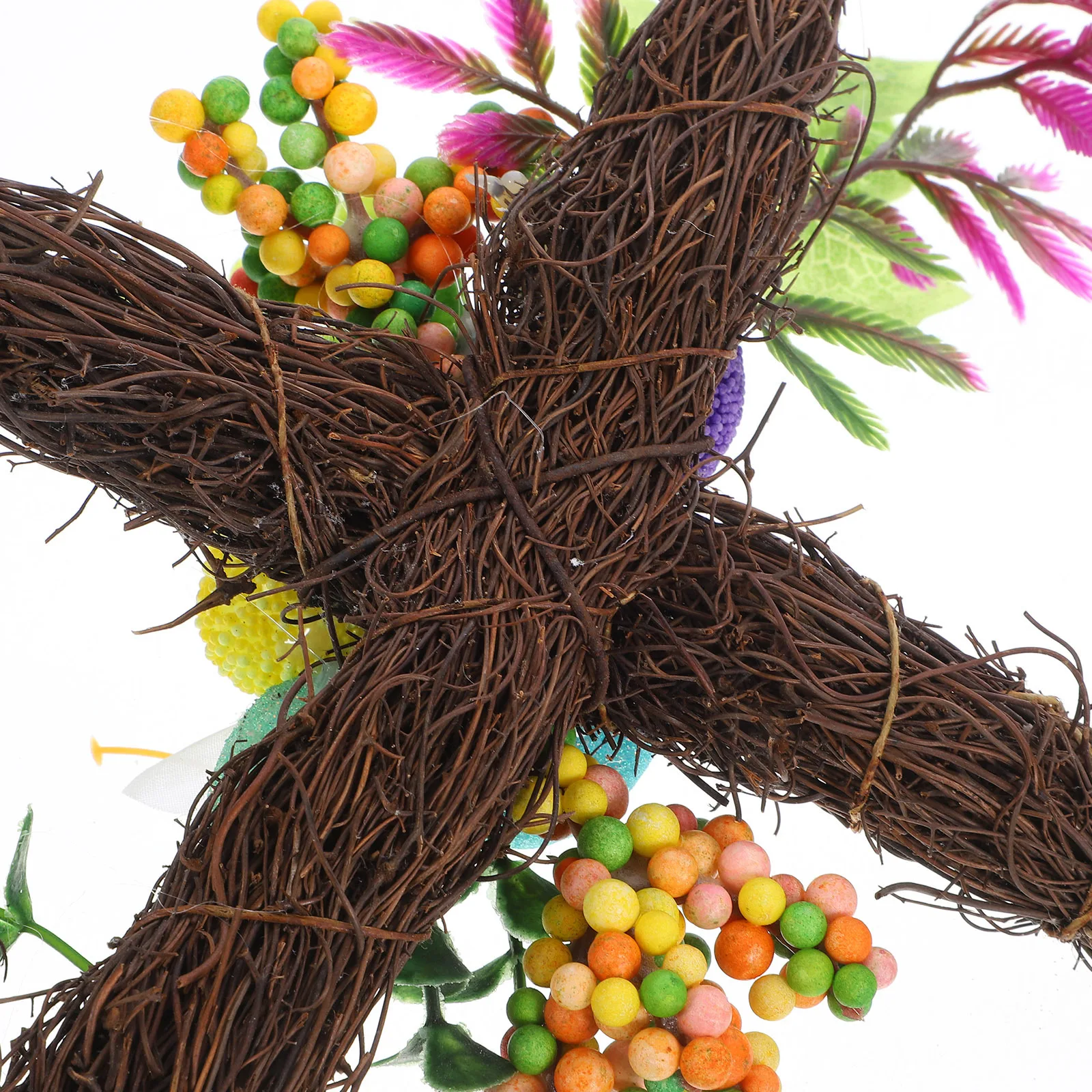 

Cross Easter Wreath Rattan Small Greenery Wreath Front Door Wall Decor Indoor Outdoor Seasonal Party Decoration