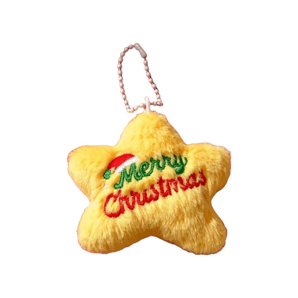 Hanging Ornaments Christmas Keychain Snowman Star Christmas Tree Pendant Cartoon Doll Decoration Stuffed Animal Christmas Party