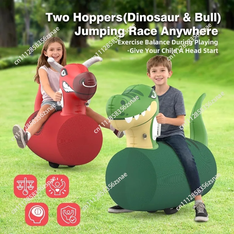Outdoor grass mount pvc inflatable dinosaur toys children decompression jumping vault children riding toys