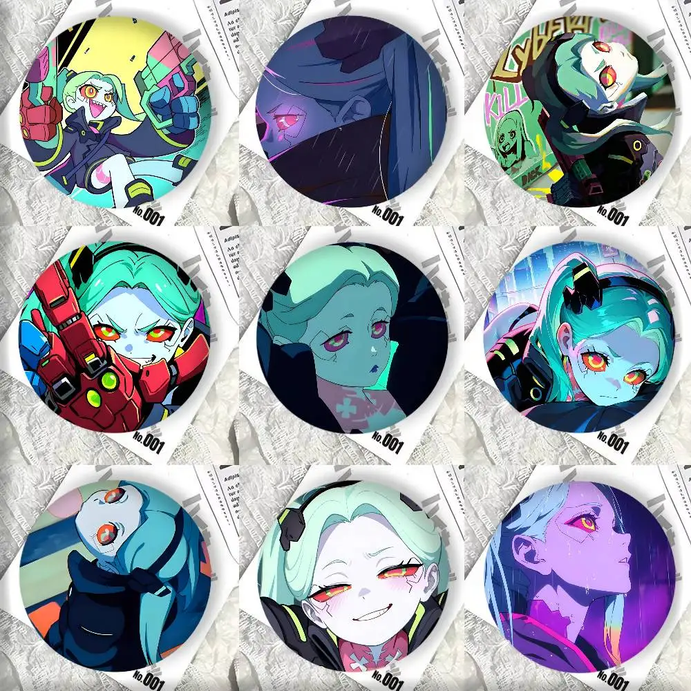 Anime Game C-cyberpunk R-Rebecca Manga Badge Tinplate DIY Backpack Clothing Accessories Jewelry Pins