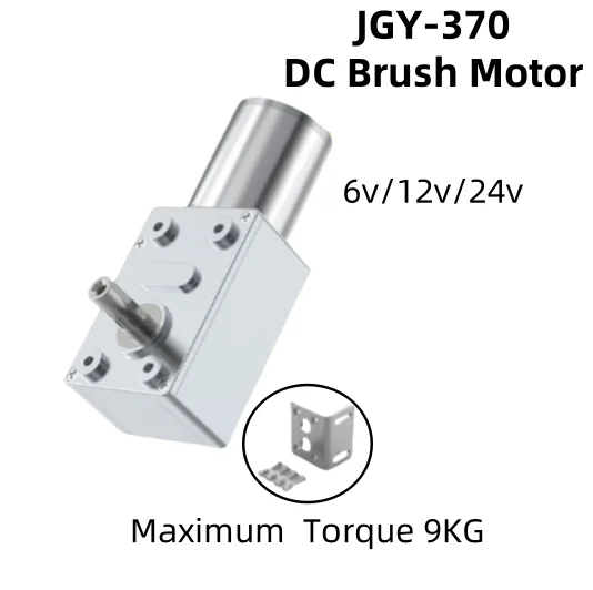 

JGY-370 Micro Worm Gear Motor 6v~24v 6RPM~210RPM Forward And Reverse Adjustable Speed High Torque Self-Locking Brushed DC Motor