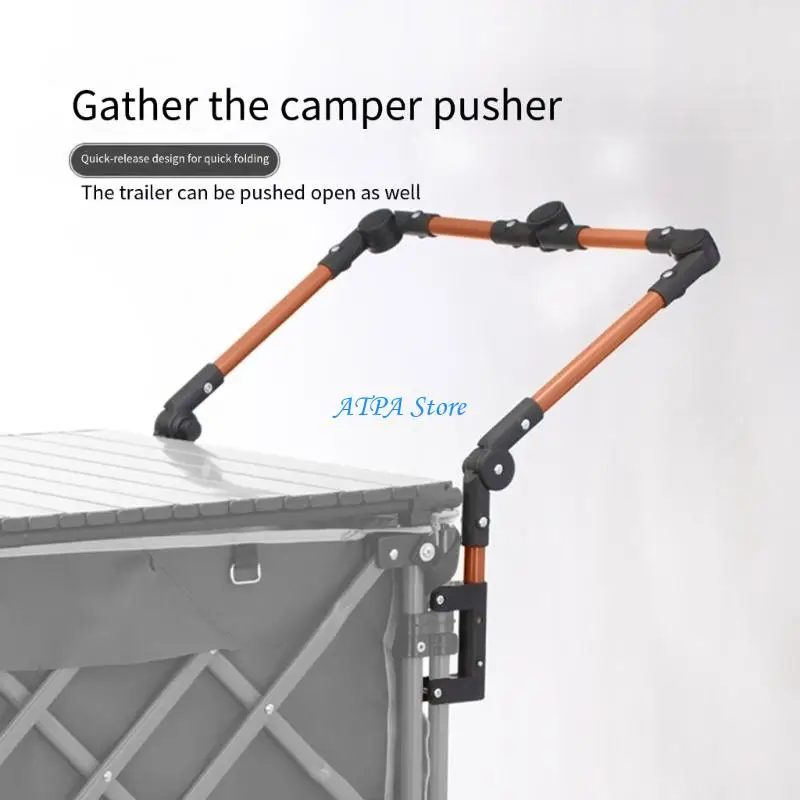

U13C Heavy Duty Metal Push Handle For Wagons Outdoor Utility Carts Compact Foldable Design For Easy Storage Quick Assembly