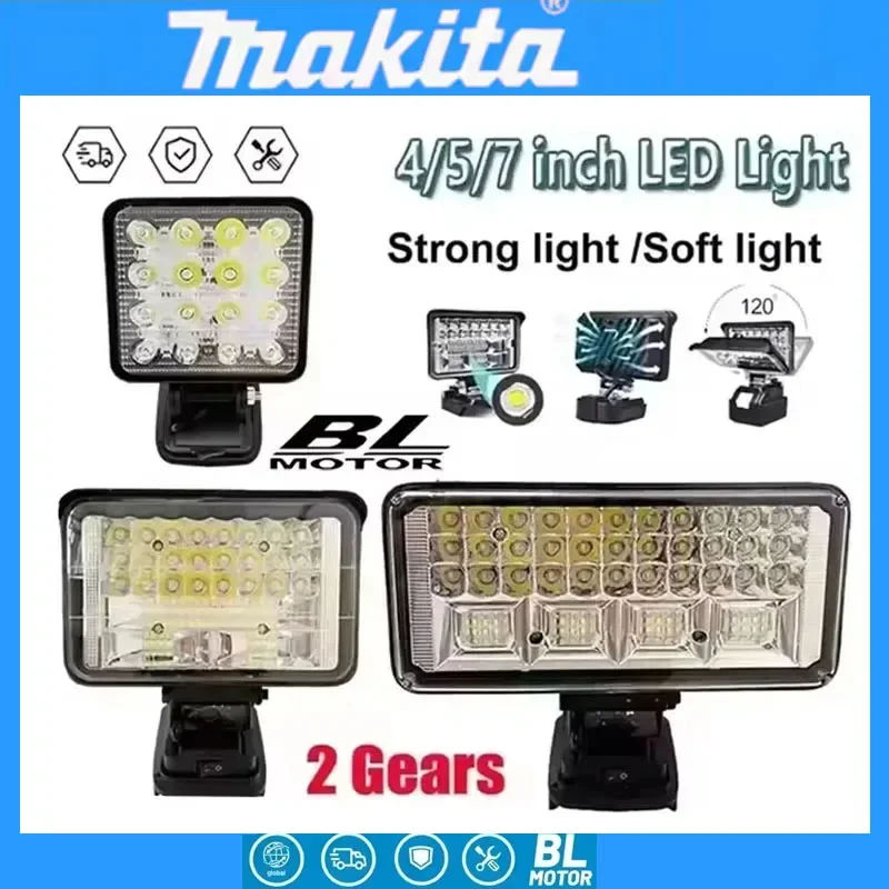 

Портативный светодиодный прожектор Makita 4/5/7 дюймов, беспроводной, для работы на улице, рыбалки, аварийного освещения, совместим с аккумулятором 18В