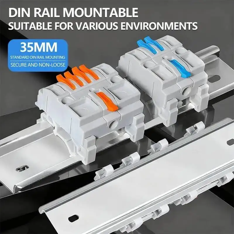 

5pcs Terminal Block One In Multiple Out DIN Rail Mounted Press Type Wire Splitter Docking Plug Quick Wiring Connector