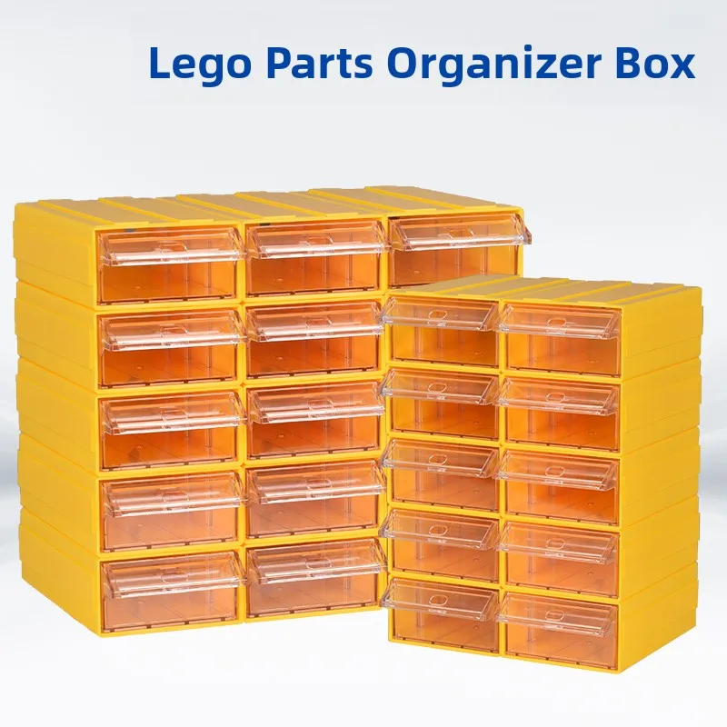 

Желтый прямоугольный комбинированный пластиковый органайзер для хранения украшений ручной работы, простой настольный органайзер-бокс