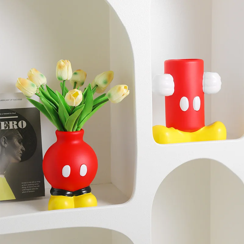 

Cartoon Red Flower Vase, Creative Vase, Ins Style Home Decoration Accessories, Living Room Corridor Entrance Balcony