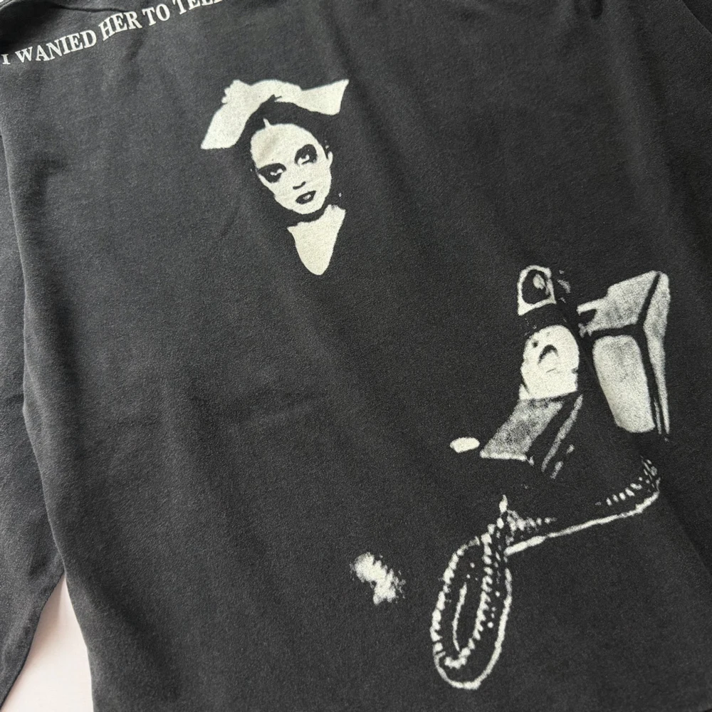 Streetwear Y2k Dark Fantasy Graphic T Shirts Hiphop Street Style Cotton Retro Distressed Print Casual Clothing Long Sleeved Tees