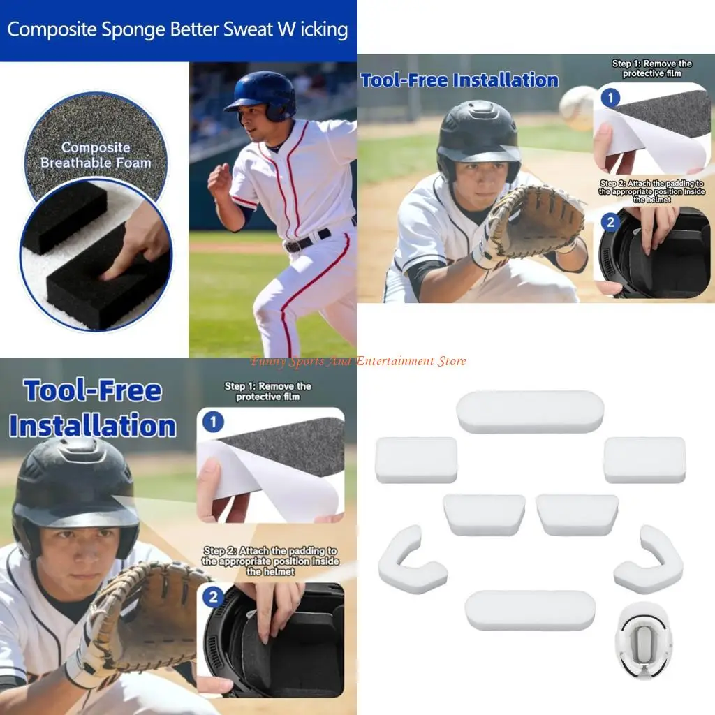 

C4DE Replacement Foam Liner Padding For Baseball Helmets Comfortable Breathable Filter Cotton Enhances Safety Protections
