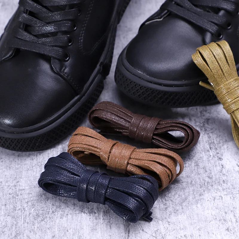 Cotton Waxed Shoelaces Flat Shoe laces Oxford Boots Laces for Shoes Waterproof Leather Shoelace 60/80/100/120/140/180cm