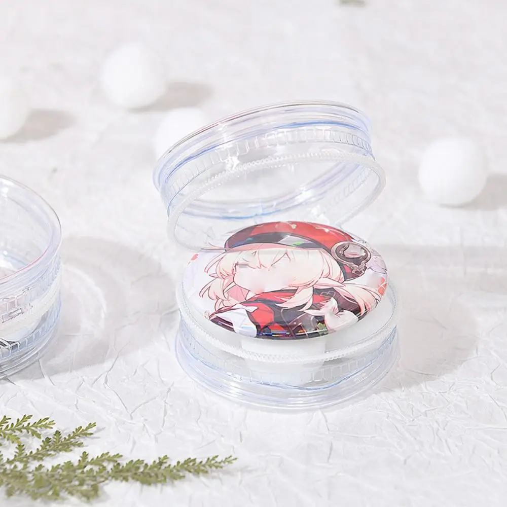 Badge Display Anime Badge Display Bag with Keyring Transparent Round Badge Storage Pouch Protection Case PVC Clear Outdoor Bag view 5