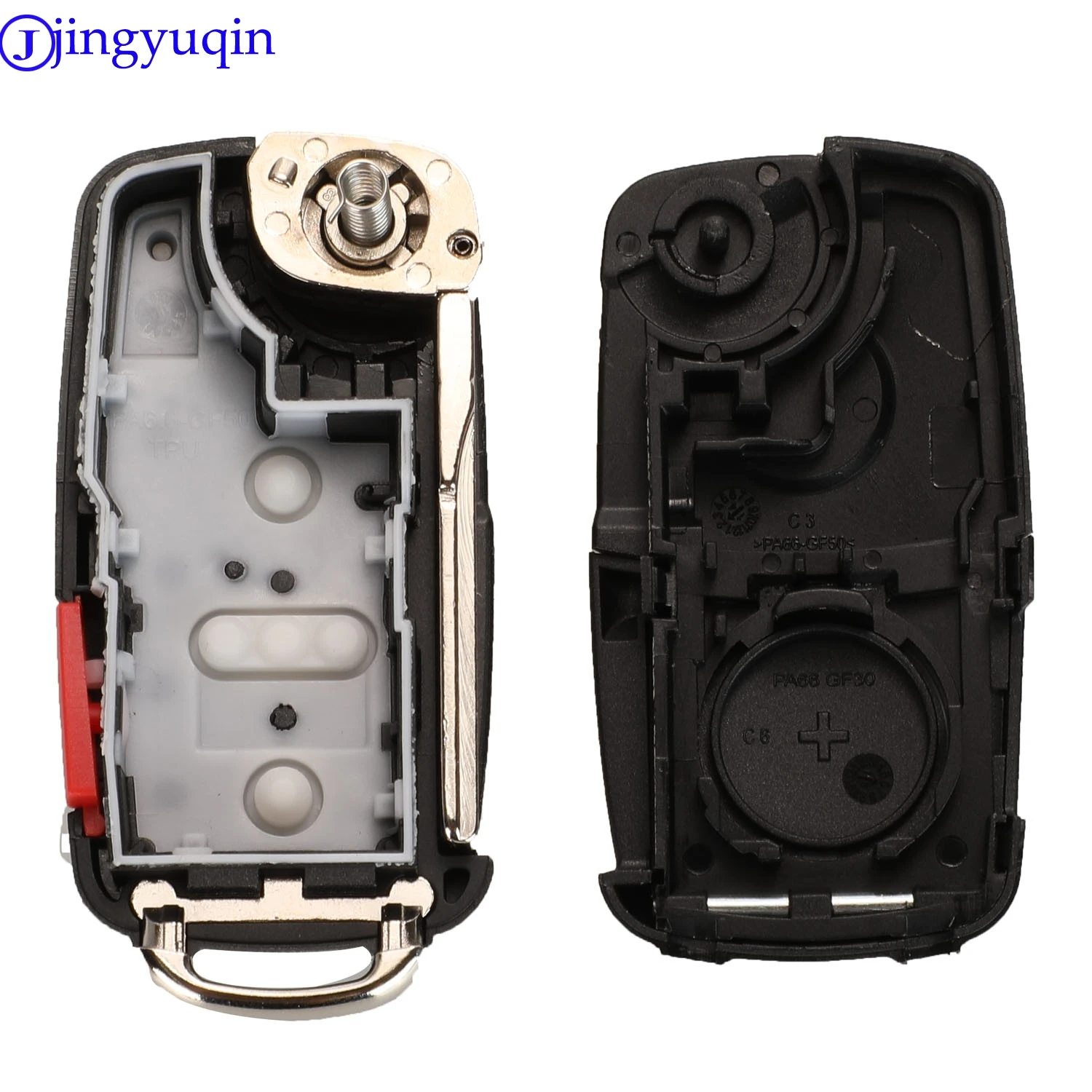 jingyuqin 4 Buttons Car Key Shell For VW Caddy Eos Golf Jetta Beetle Polo Up Tiguan Touran 5K0837202AD Case Cover Folding Flid