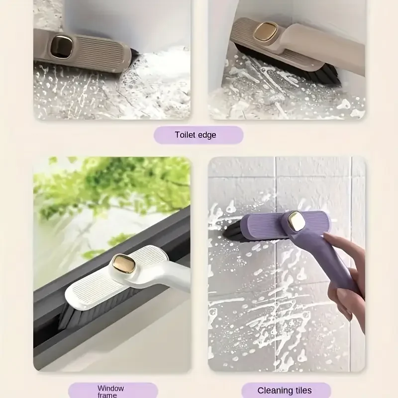다기능 욕실 틈새 청소 브러쉬 클립 스크레이퍼 타일 브러쉬 4-in-1 360도 회전 °   회전식 단단한 솔모 브러쉬 청소 도구 썸네일 6