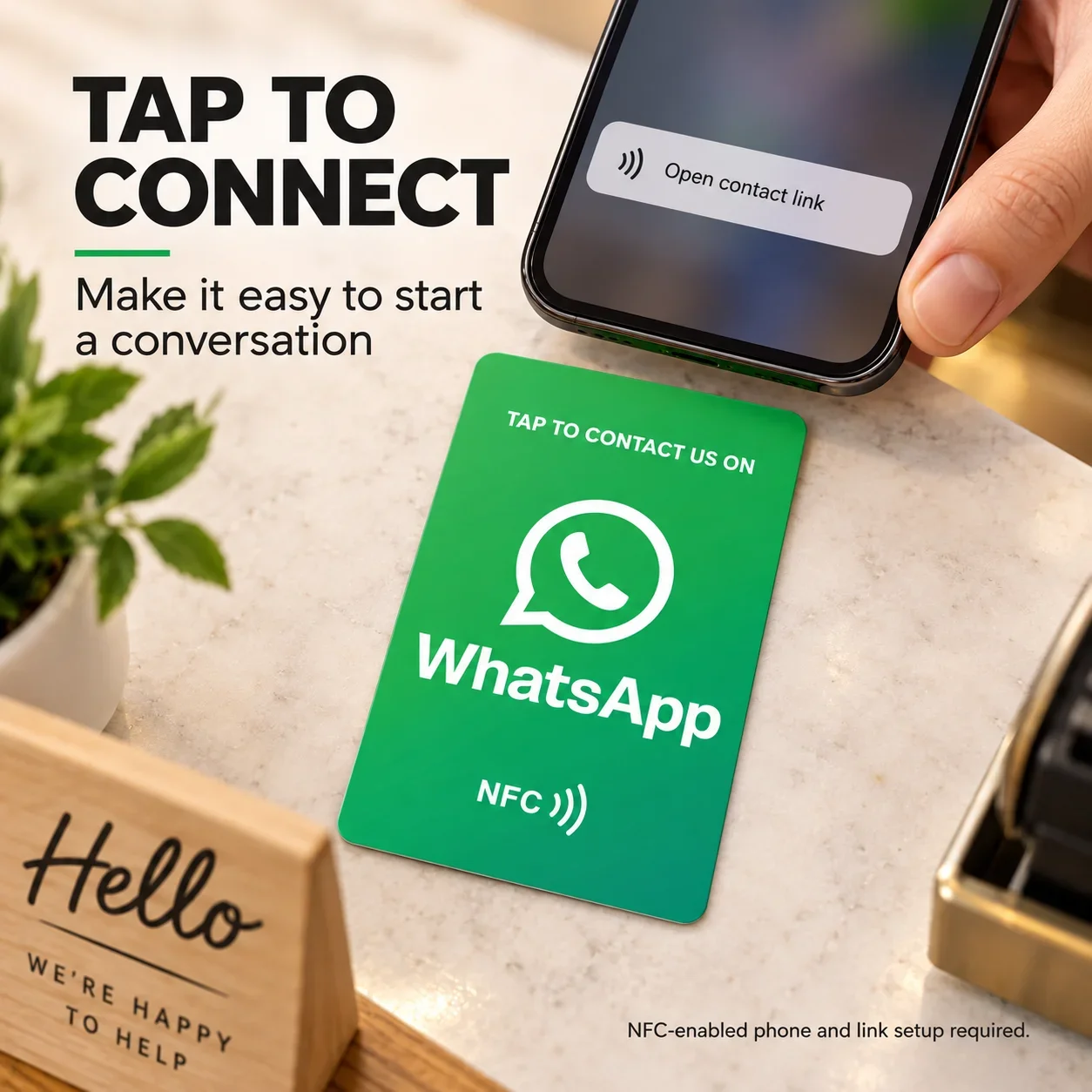 1pc Green Gradient NFC Card for WhatsApp PVC 215 Chip Rewritable Contact Sharing Fixed Design with Buyer Setup Required