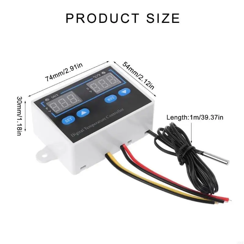 U0DF Digital LED Pengontrol 10A dan Centigrade Thermostat Control Switch Probe Pengontrol