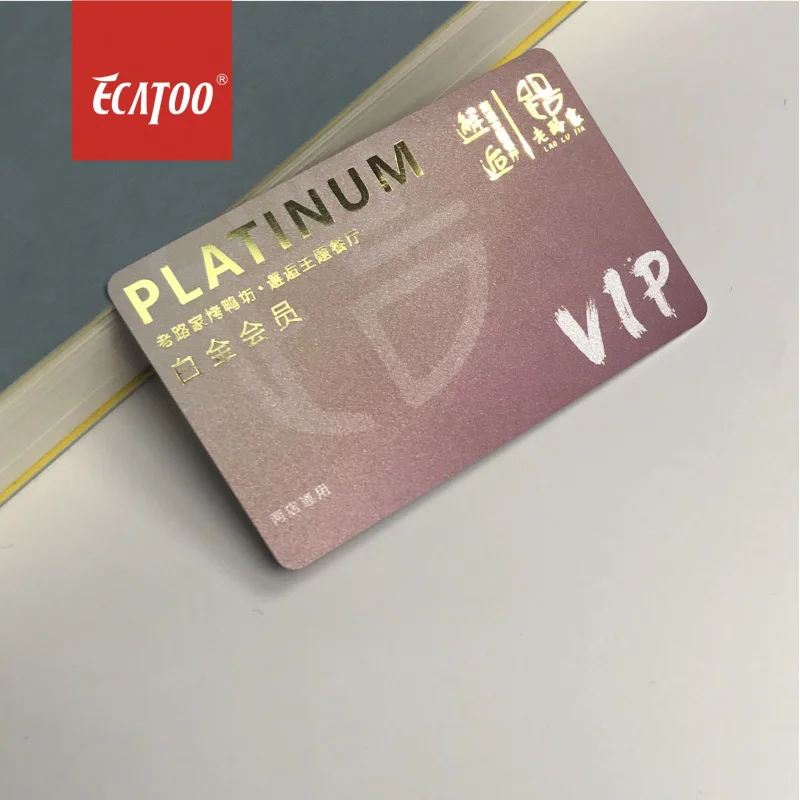Customized. High-Grade Gilding Silk Screen and Silver Bottom Magnetic Strip Card PVC Frosted VIP Card Production