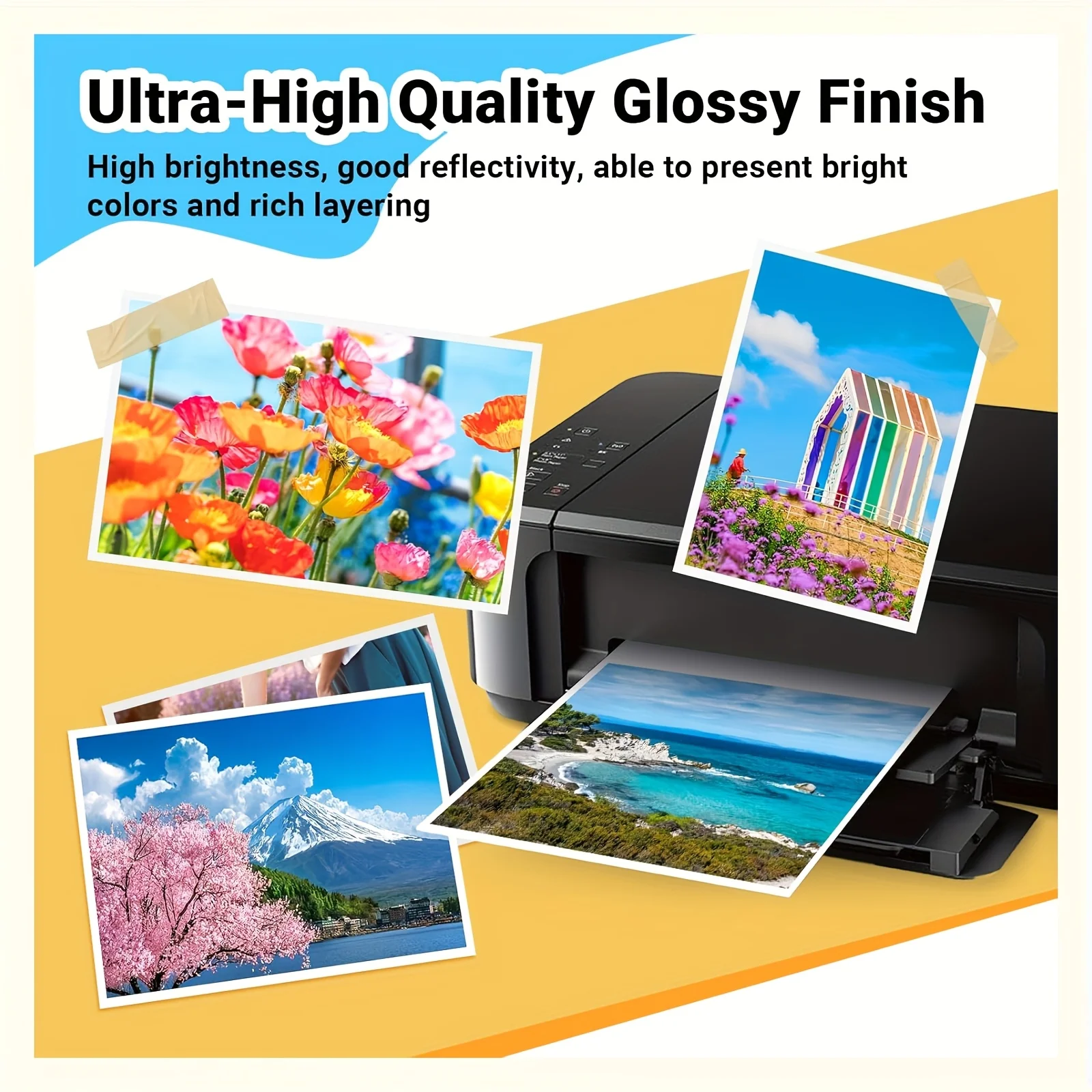 HUSPER 3,5 × 5 polegadas 200G 100 folhas jato de tinta foto altamente brilhante