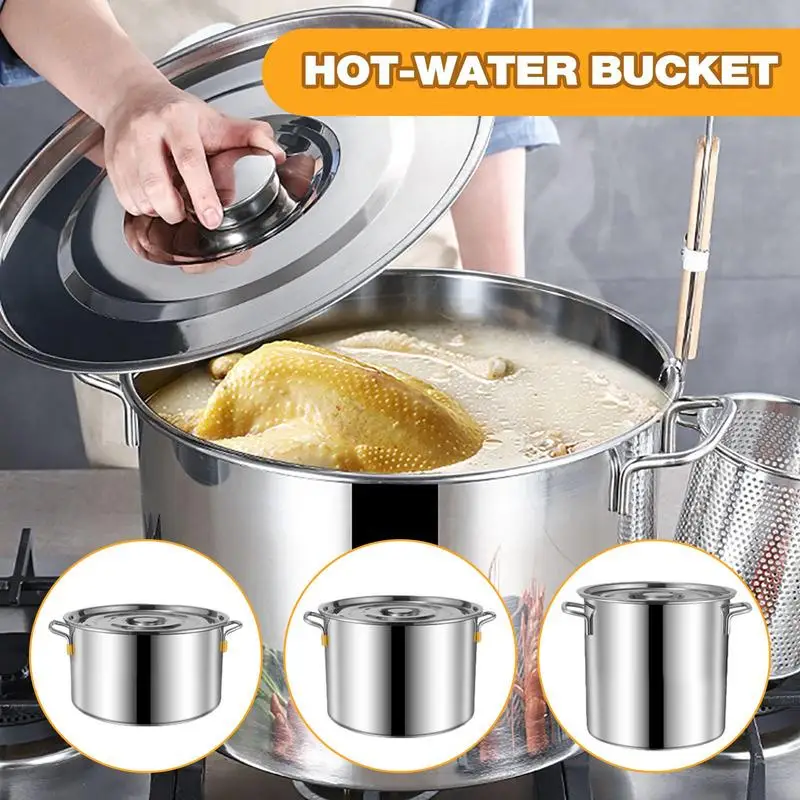 10L Stock Pot Soup Pot Stainless Steel Soup Bucket Cooking Pot Steamer Cookware Stew Pot Canning Pot Sauce Pot With Lid