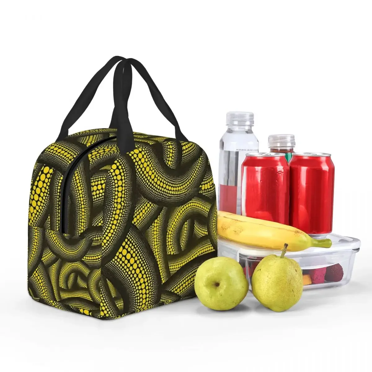 Yayoi Kusama Thermal Insulated Lunch Bag Women Funny Polka Pop Resuable Lunch Tote for Outdoor Picnic Storage Food Box