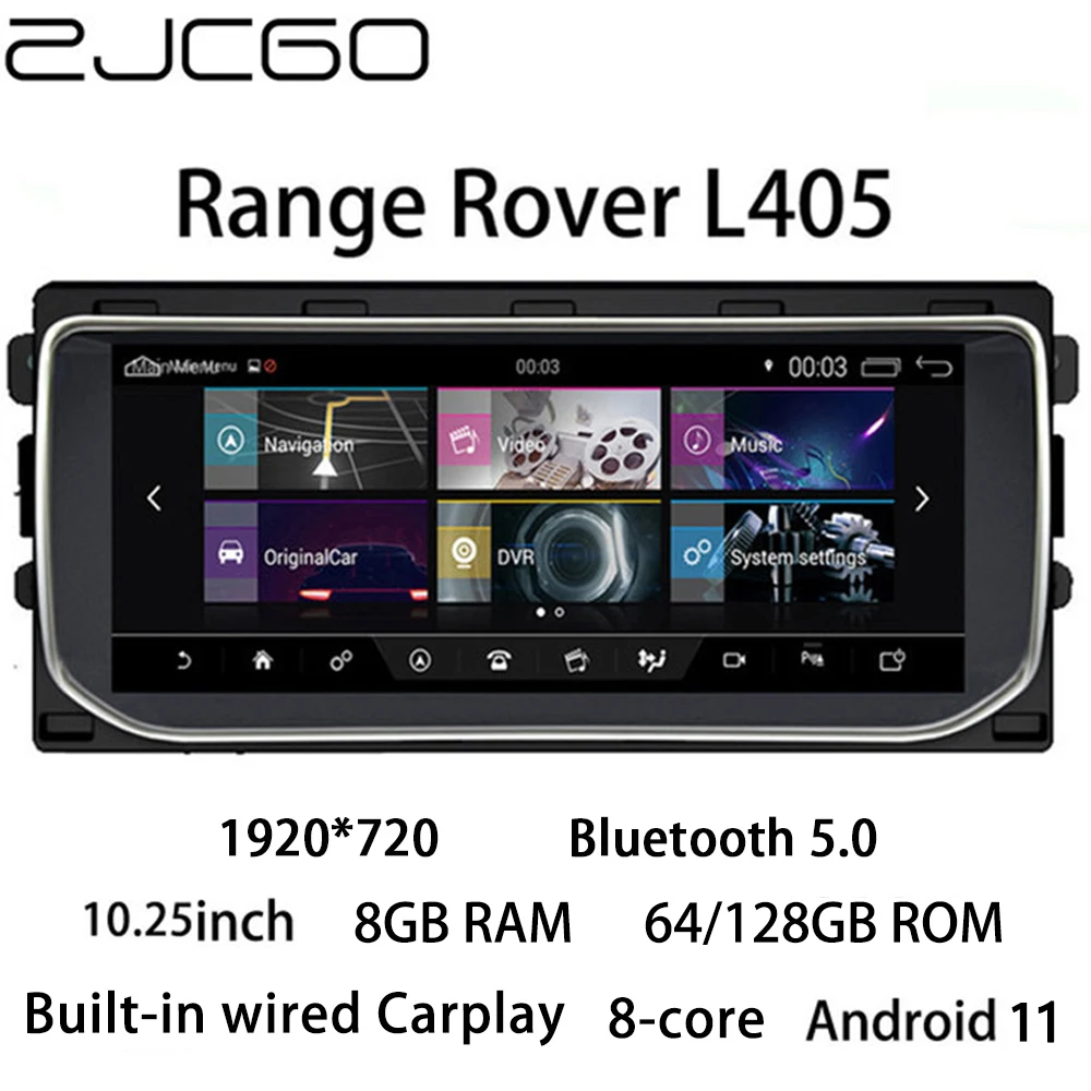 

ZJCGO Car Multimedia Player Stereo GPS Radio NAVI Navigation Android 11 Screen for Land Rover Range Rover Vogue L405 2012~2018