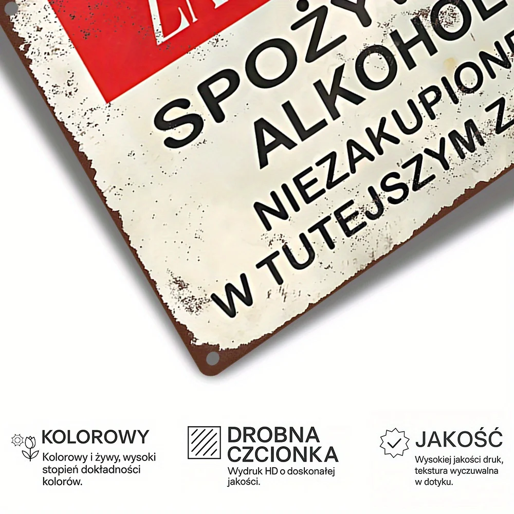 2D Flat,1pc Vintage Metal Sign-Polish Prohibition Sign