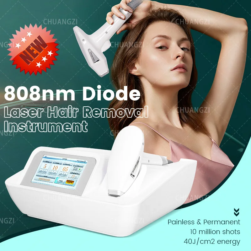 Portable 808 semiconductor laser hair removal machine painless permanent hair removal mini model