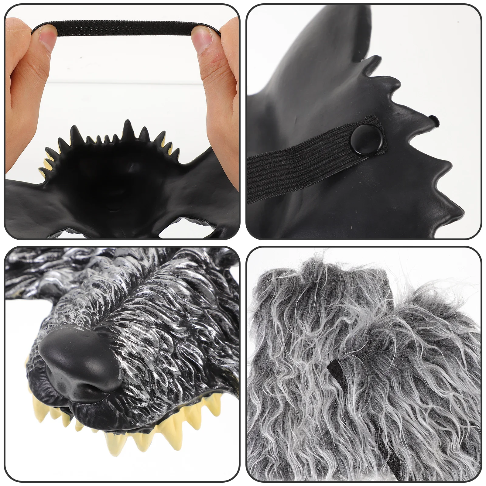 1Set Wolf Driedelige Cosplay Set Realistisch Ontwerp Gemakkelijk te dragen Masker Handschoenen Staart voor Banket Festival Foto Props