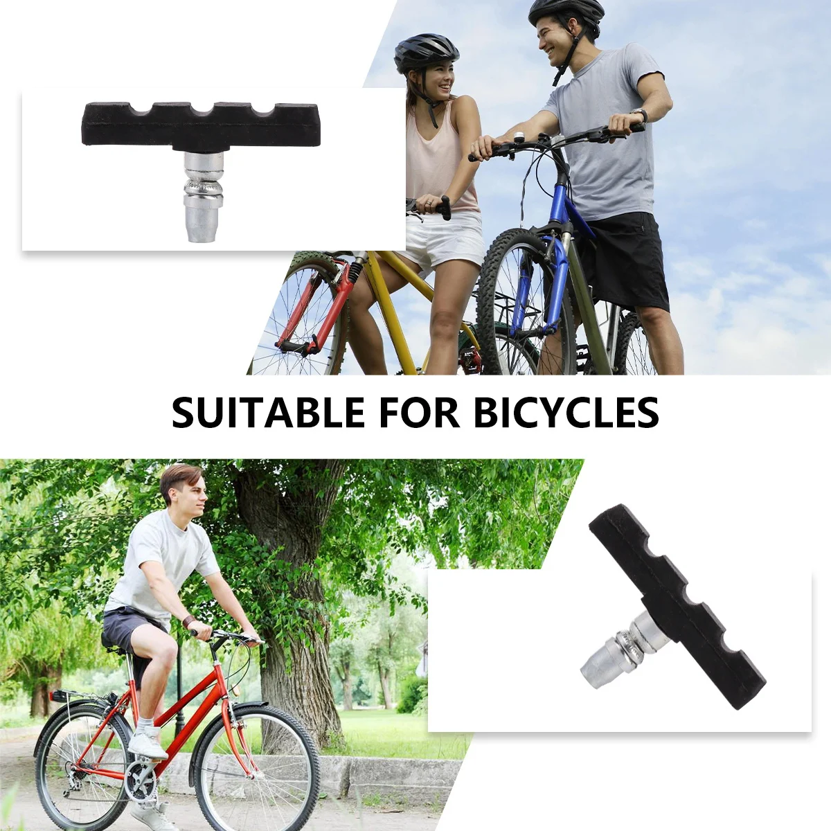 

8pcs Bicycle Brake Pads For Road Mountain Bikes Durable No Skid Anti-Slip Bike Brake Shoes Easy Install Quiet