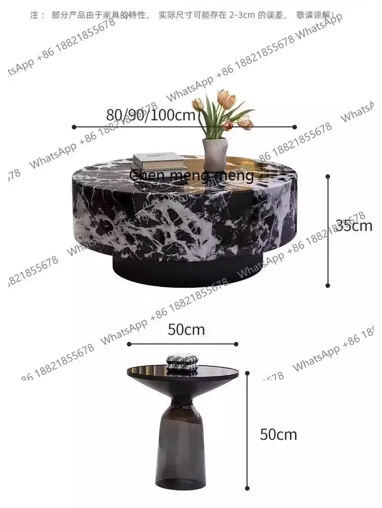 D80 Modern Small Coffee Table Designer Luxury Round Minimalist Unique Side Table Writing Dinner Mesas Bajas Living Room Furnitur