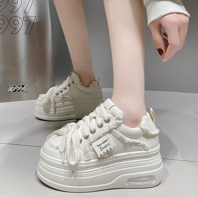 Fashion Autumn Walking Sneakers High Platform Shoes Spring Thick Sole Casual Breathable Women Shoes Chunky Sports Sneakers