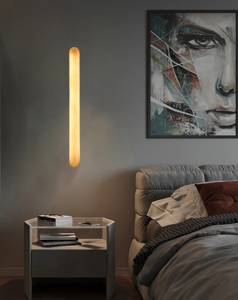 Minimalist Natural Marble Wall Lamp 40 60CM