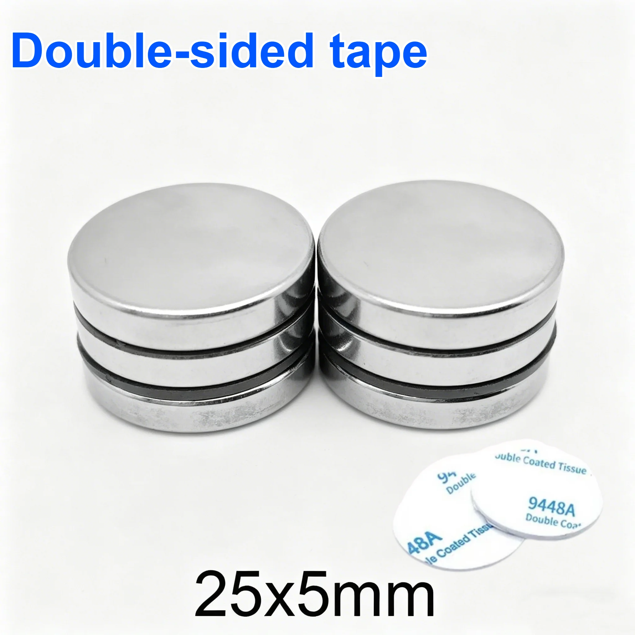 25x5 Round Magnet 25x5mm Strong Powerful Magnets With Double-Sided Tape 25mmx5mm For Home Refrigerators, Offices DIY 25*5