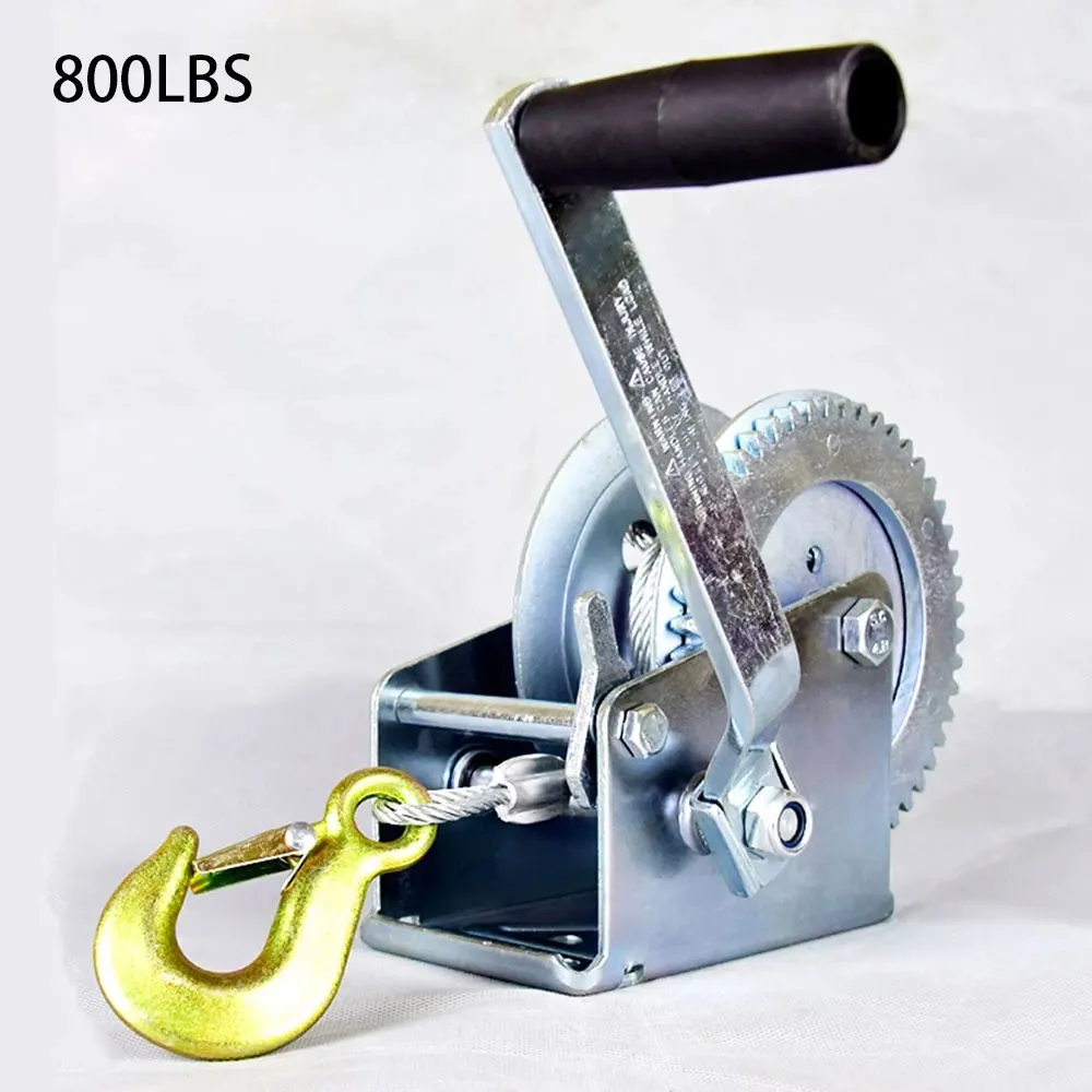 

Winch hand tool Crank Gear Winch Boat truck auto hand self-locking manual winch Hand lifting sling 600lbs/800lbsx8/15m