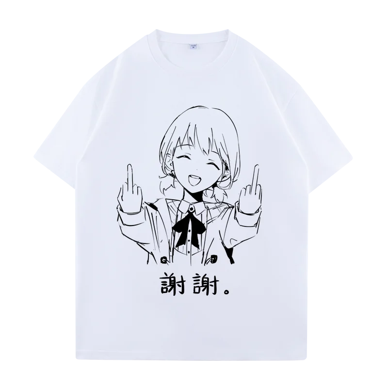 جديد البكاء الفتيات الفرقة الصراخ مدينة ويل تشان هيتومي رينا فتاة القطن الخالص فضفاضة تي شيرتات قصيرة الاكمام عادية تنفس #5