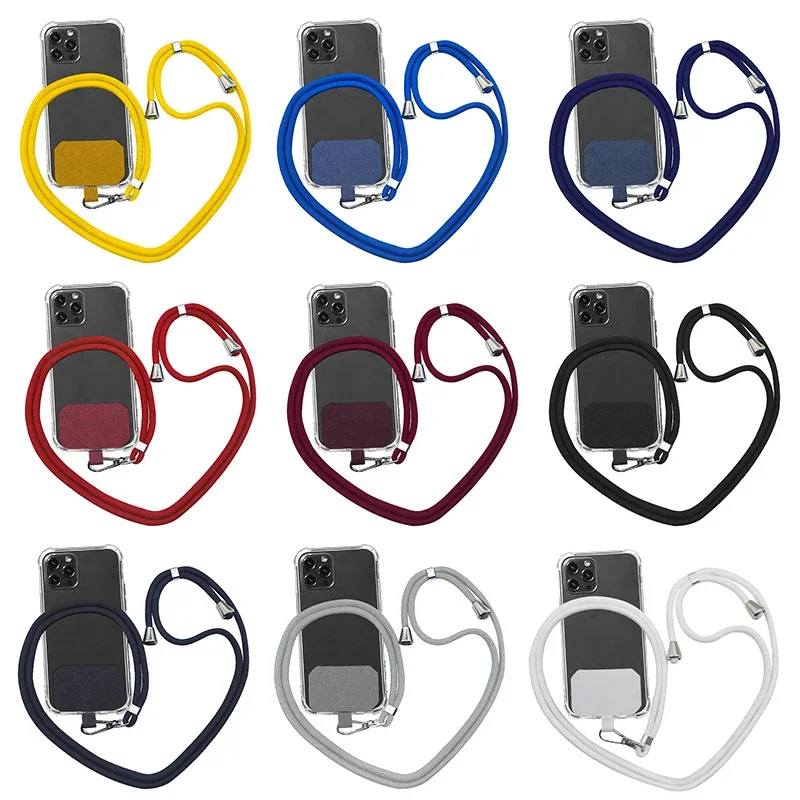 

Mobile Phone Lanyard Adjustable Removable Red Black Anti-Lost Lanyard Grip Chain Universal Crossbody Nylon Patch Mobile Lanyard