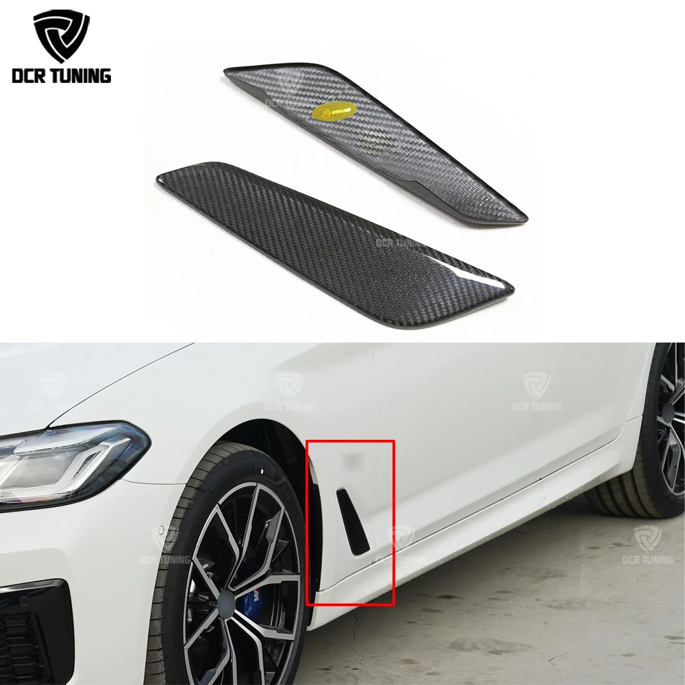 

G30 Dry Carbon Fiber Fender Front Side Air Vent Cover Trim 2 Pcs For BMW 5 Series G30 G38 Carbon Fiber Fender Trim 2017 - 2022