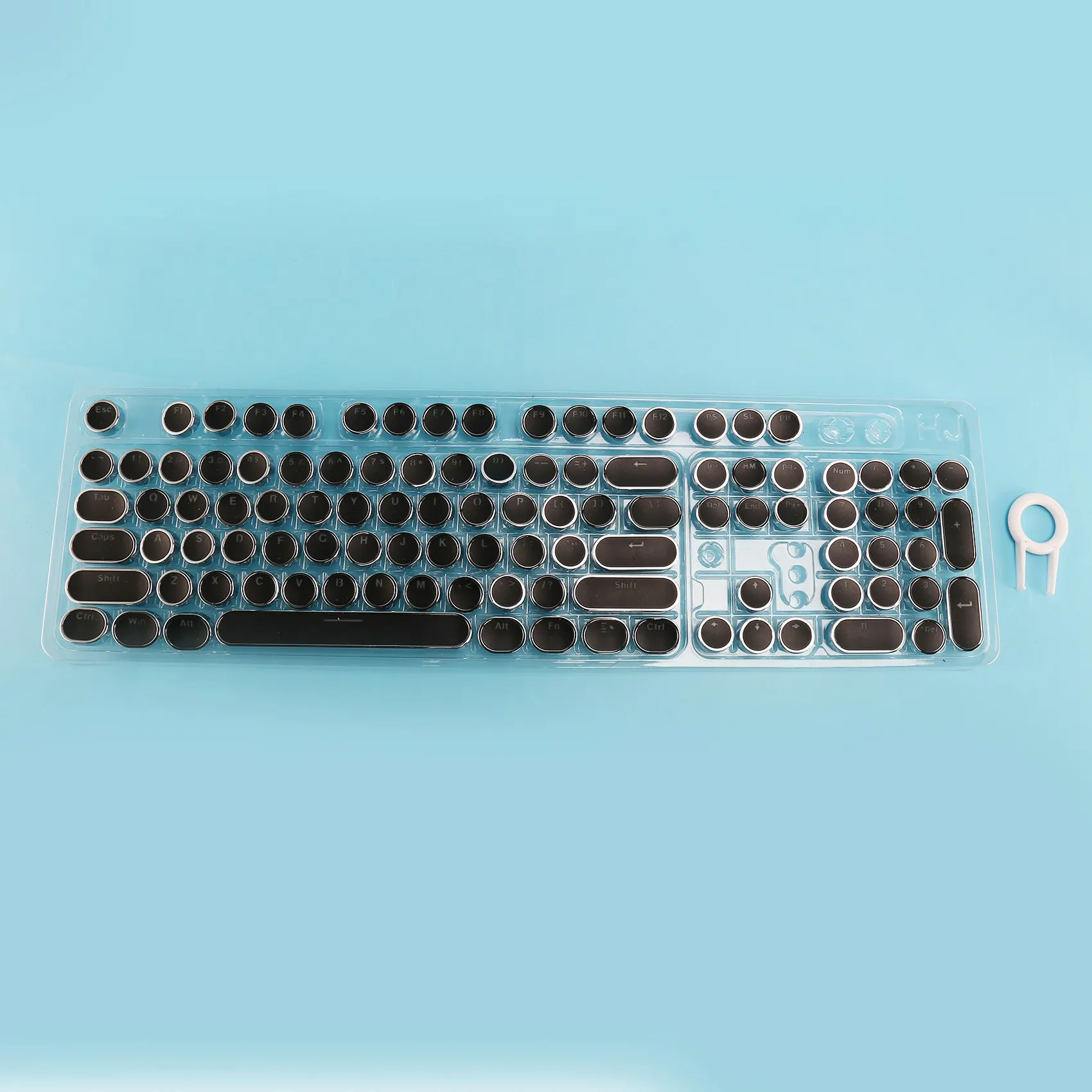 Copritasti rotondi retrò AED6-104-Key Copritasti per macchina da scrivere fai-da-te a doppia lente per tastiera meccanica retroilluminata Copritasti rotondi