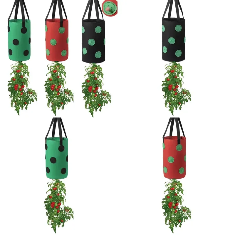 Hanging Planting Bag Garden Pot with Sturdy Handle for Strawberries Tomatoes Flowers Vegetables