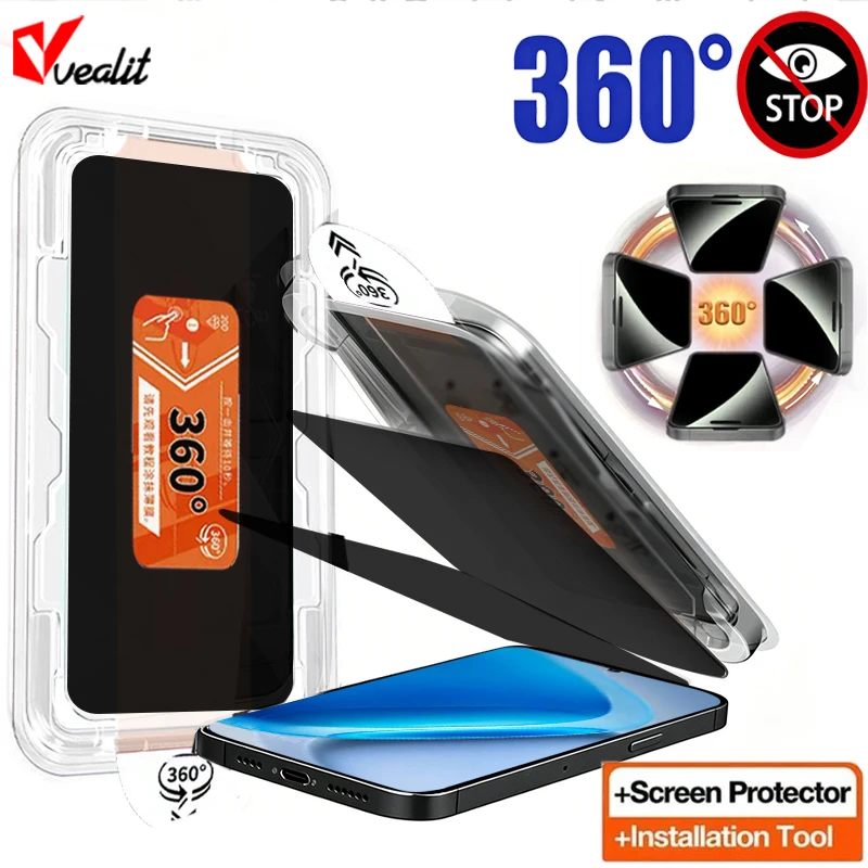 Oleophobic Coating 360° Privacy Screen Protector For VIVO IQOO Neo 11 10 Pro+ Neo 9 8 Pro 7 6 5 SE Glass Dust Free Installation